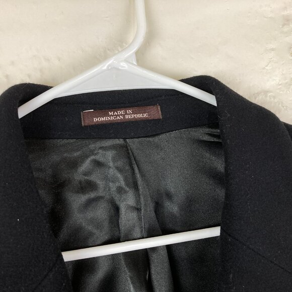 Michael Kors Mens 46R Black 80% Wool Nylon Trench Dress Over Coat Button Down - Picture 4 of 7